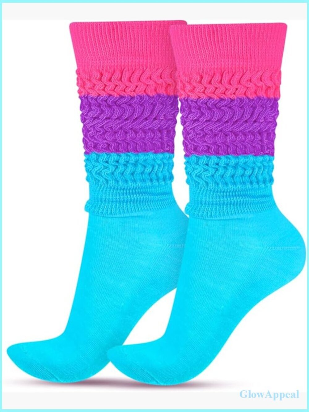 Neon Slouch Socks Extra Long Scrunch Knee High 80s Retro Leg Warmers